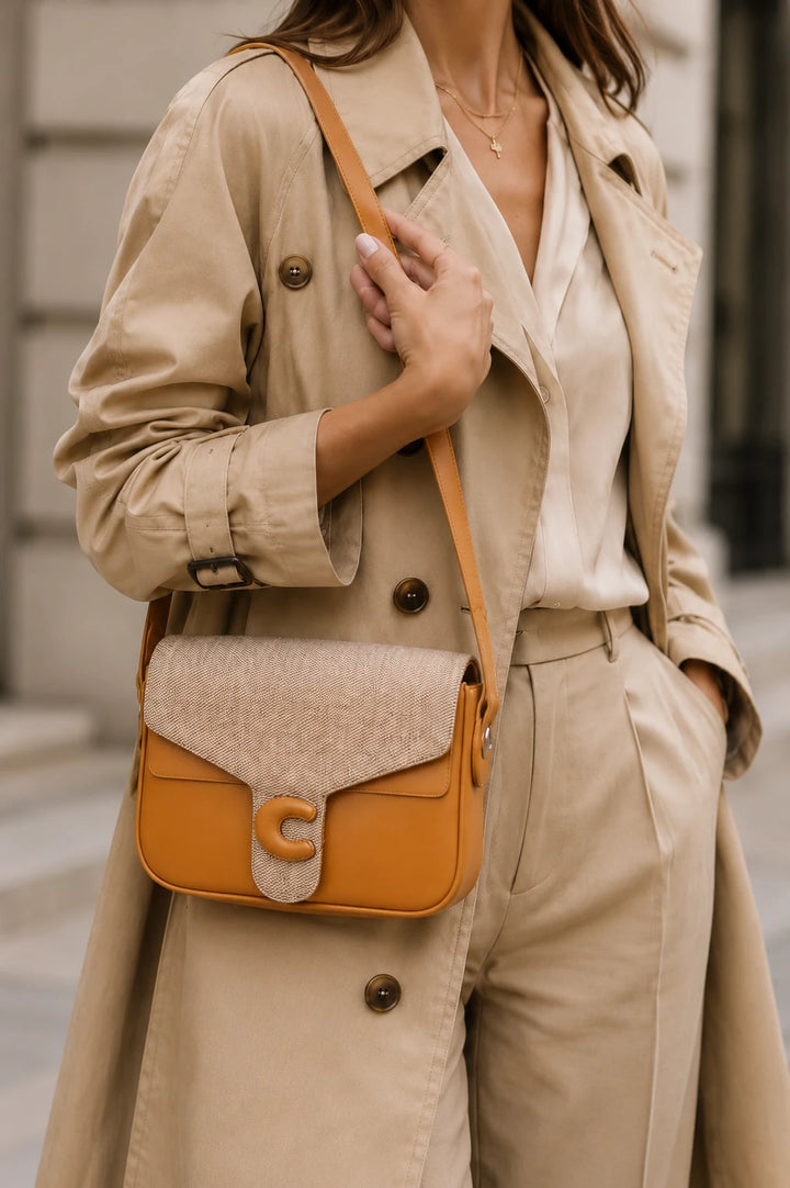 Khaki Modern Carry Handbag