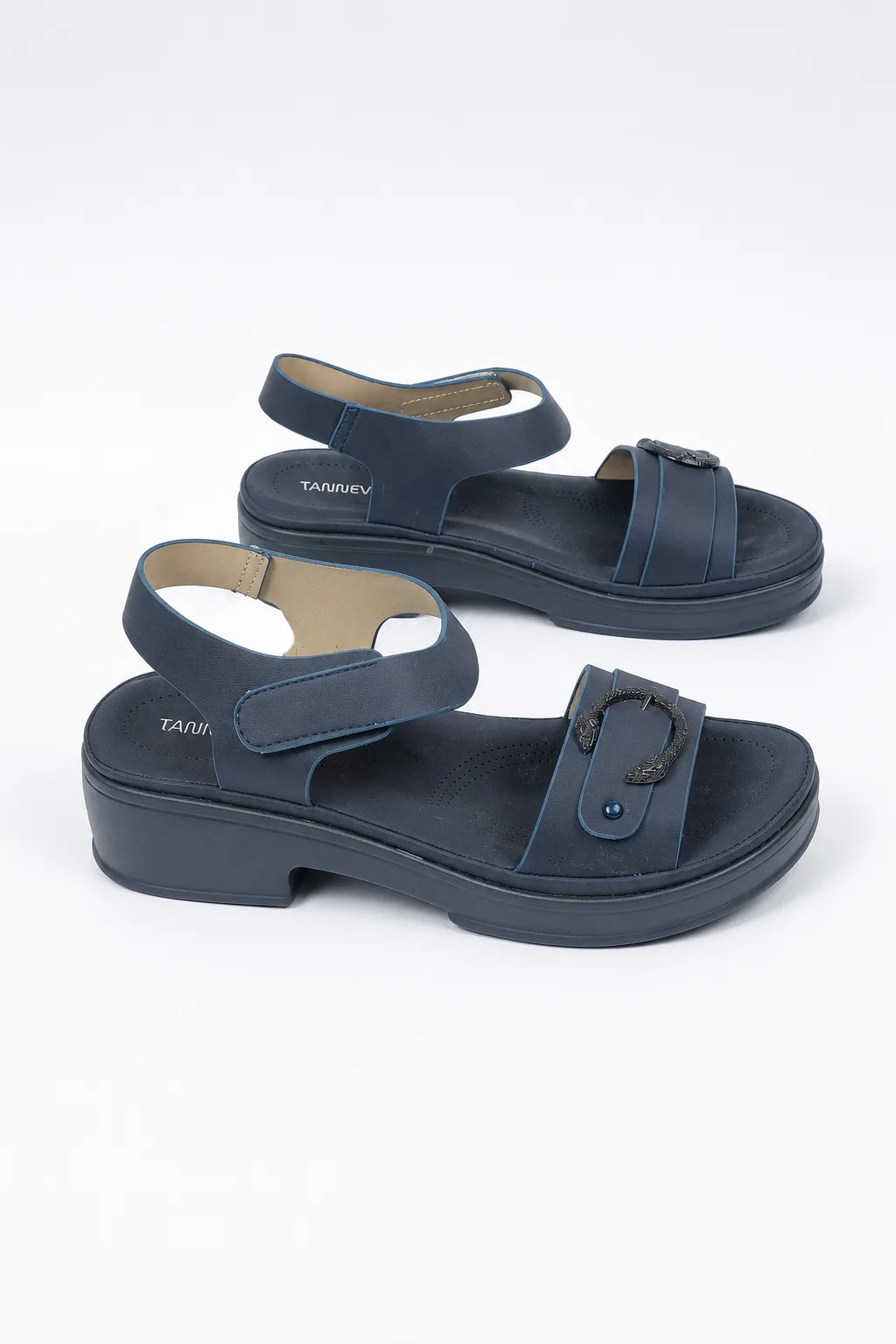 Premium Navy Leather Sandal