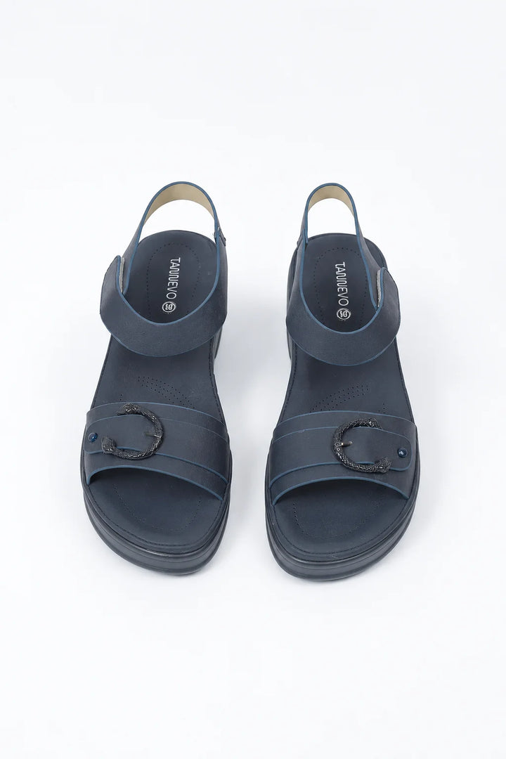 Premium Navy Leather Sandal