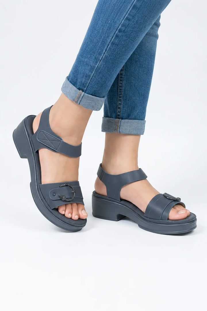 Premium Navy Leather Sandal