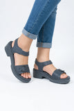 Premium Navy Leather Sandal
