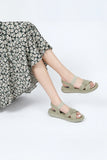Green Modern PU Sandal Medicated
