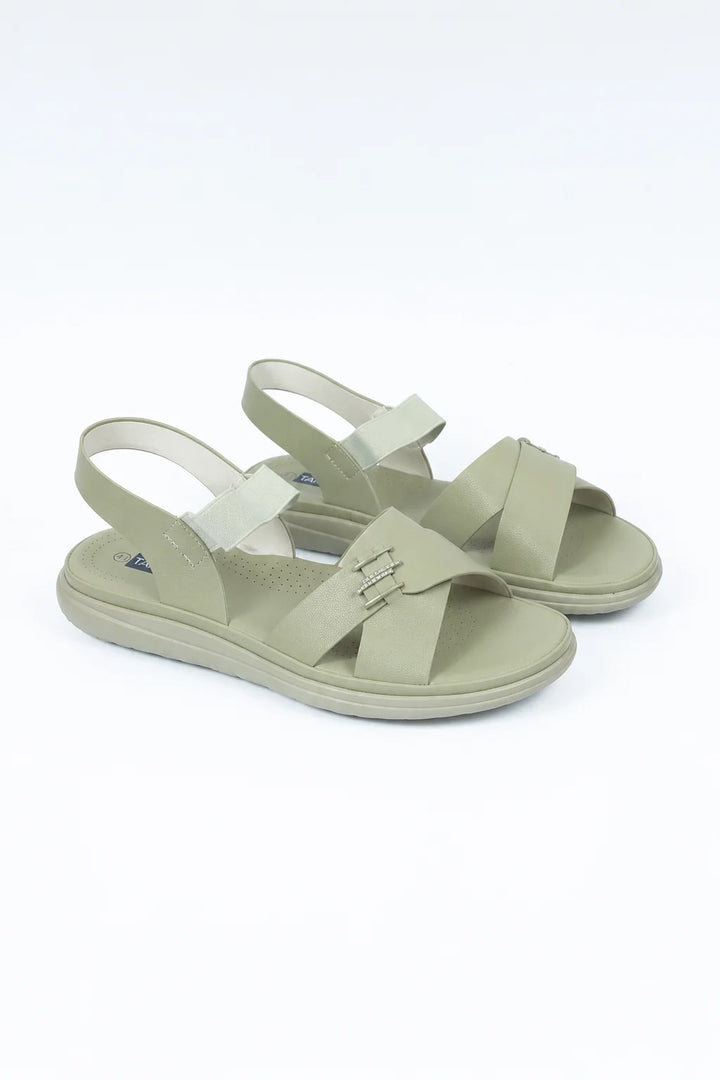 Green Modern PU Sandal Medicated