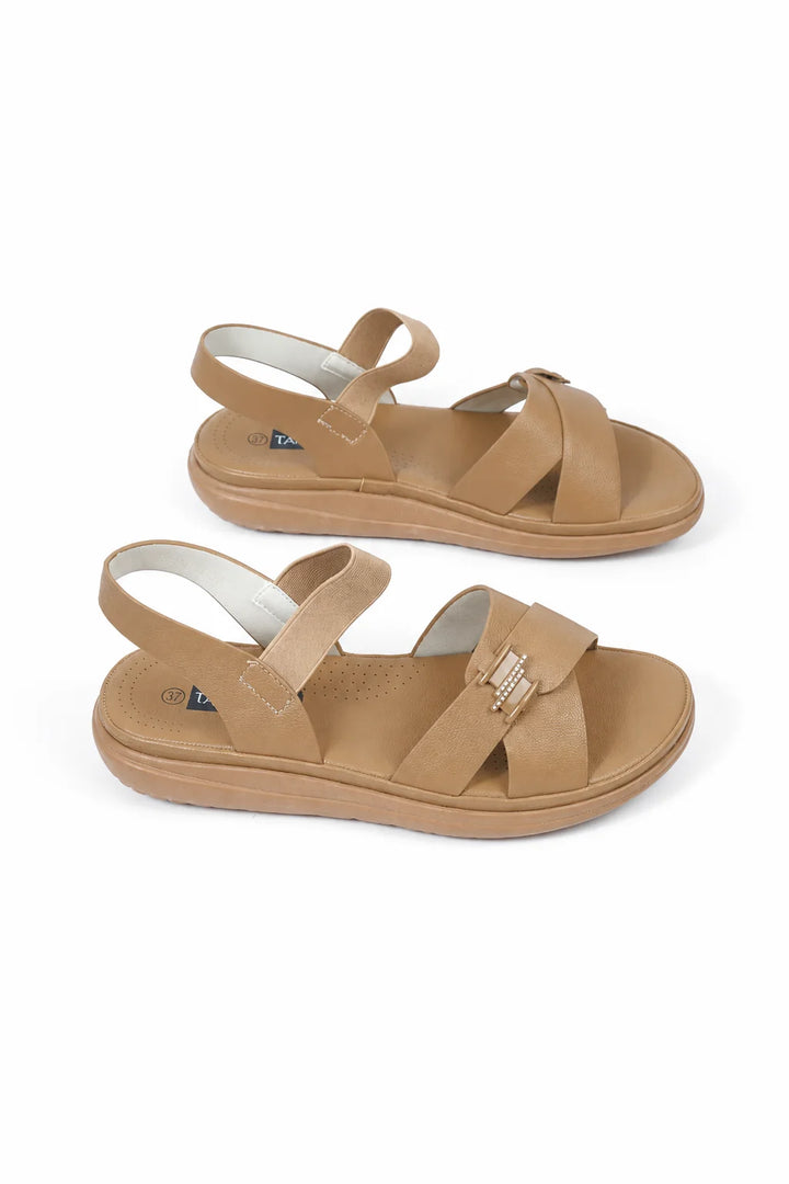 Khaki Modern PU Sandal Medicated