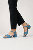 Stylish Blue Leather Sandal