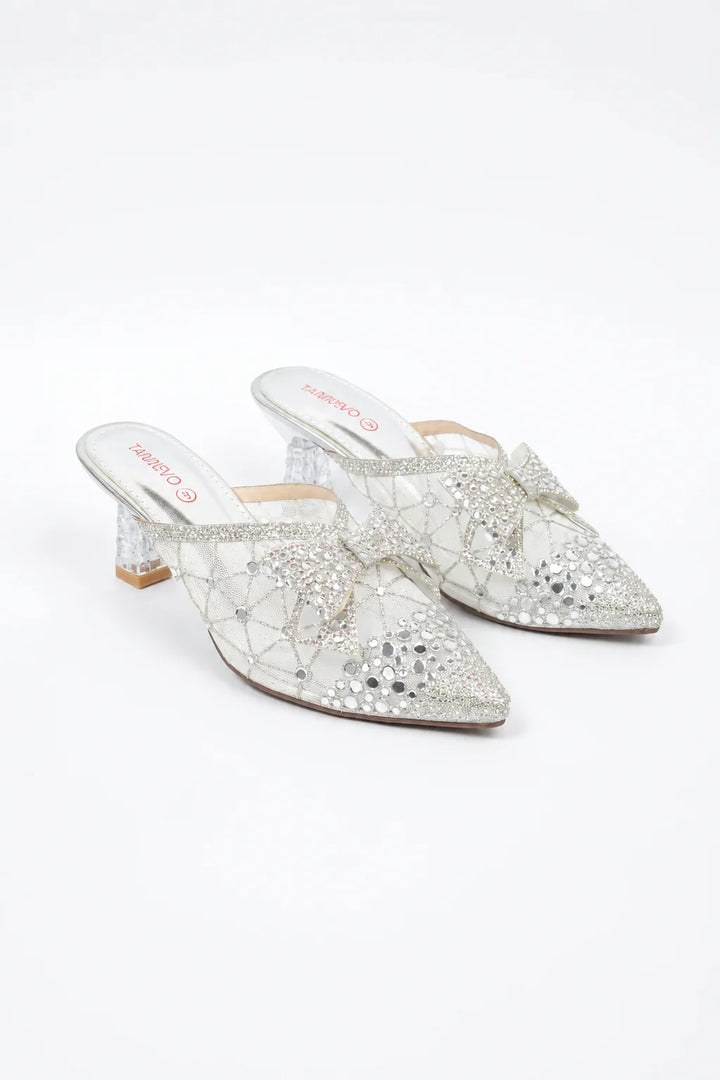 Silver Refined Occasion Coat Shoe