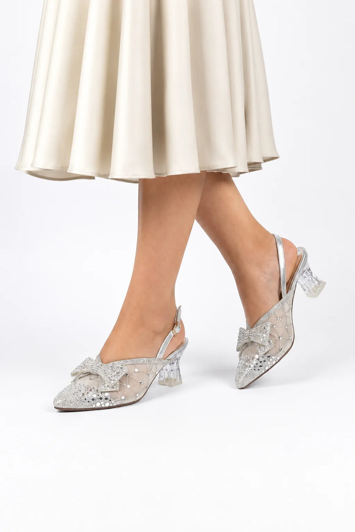 Silver Refined Occasion Coat Shoe