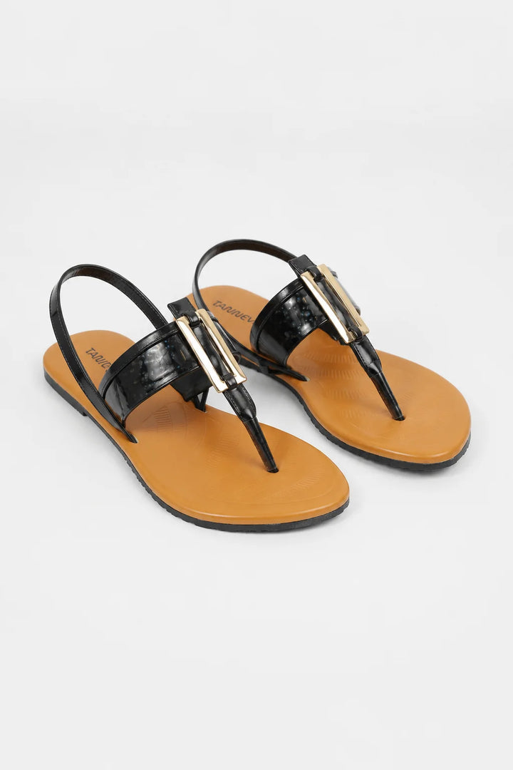 Black Casual Soft Chappal