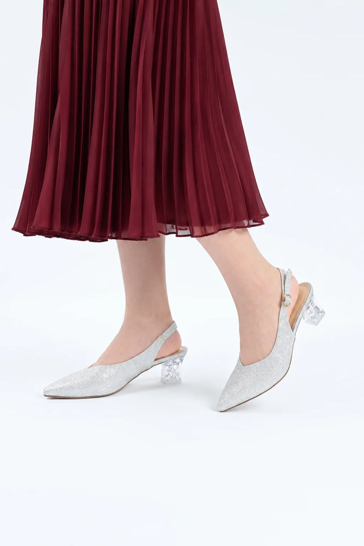 Silver Elegance Statement Coat Shoe