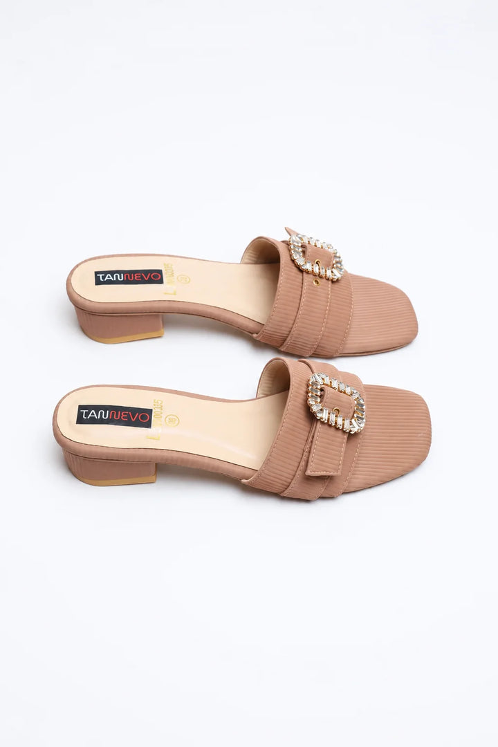 Sophisticated Pink Leather Open Slipper