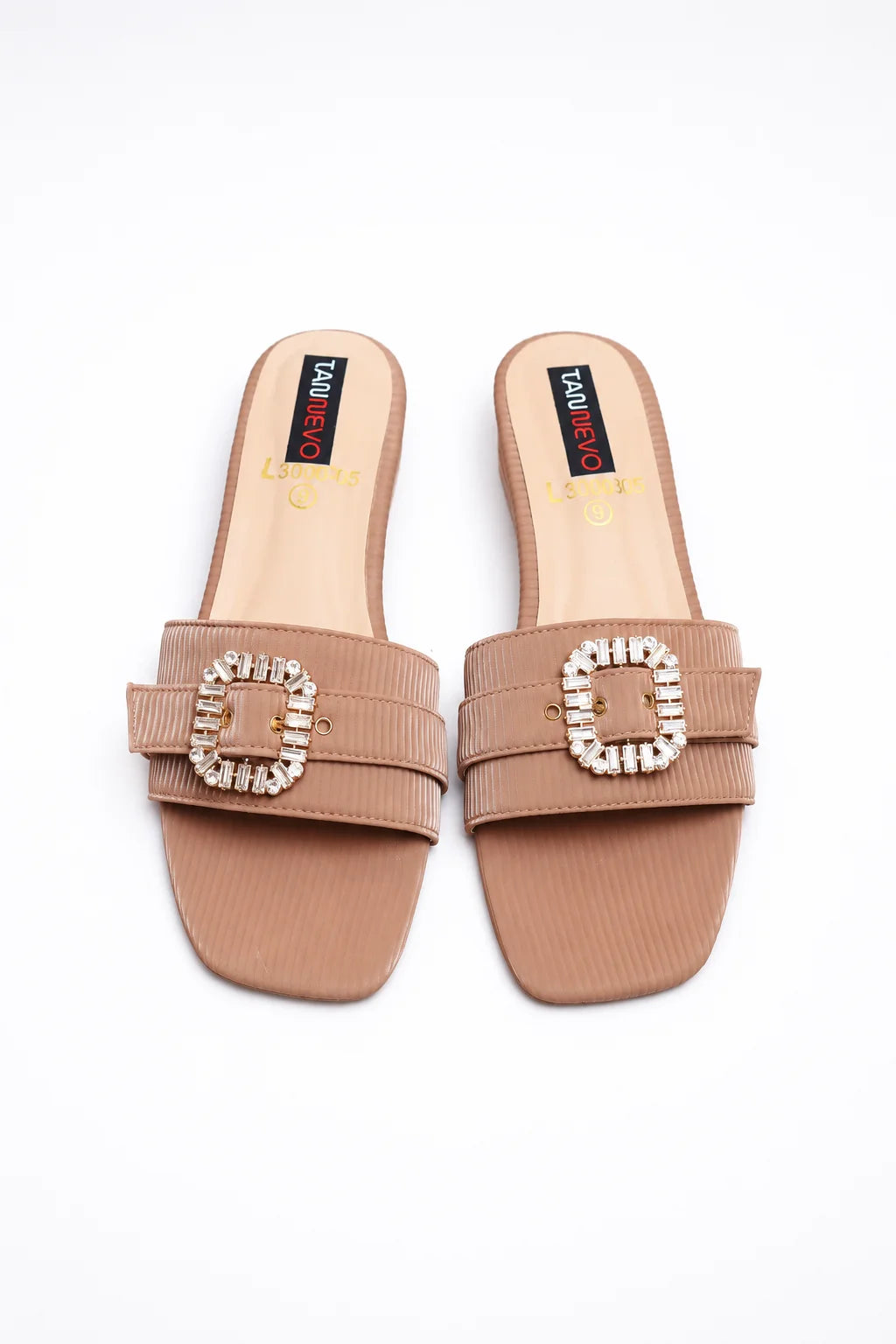 Sophisticated Pink Leather Open Slipper