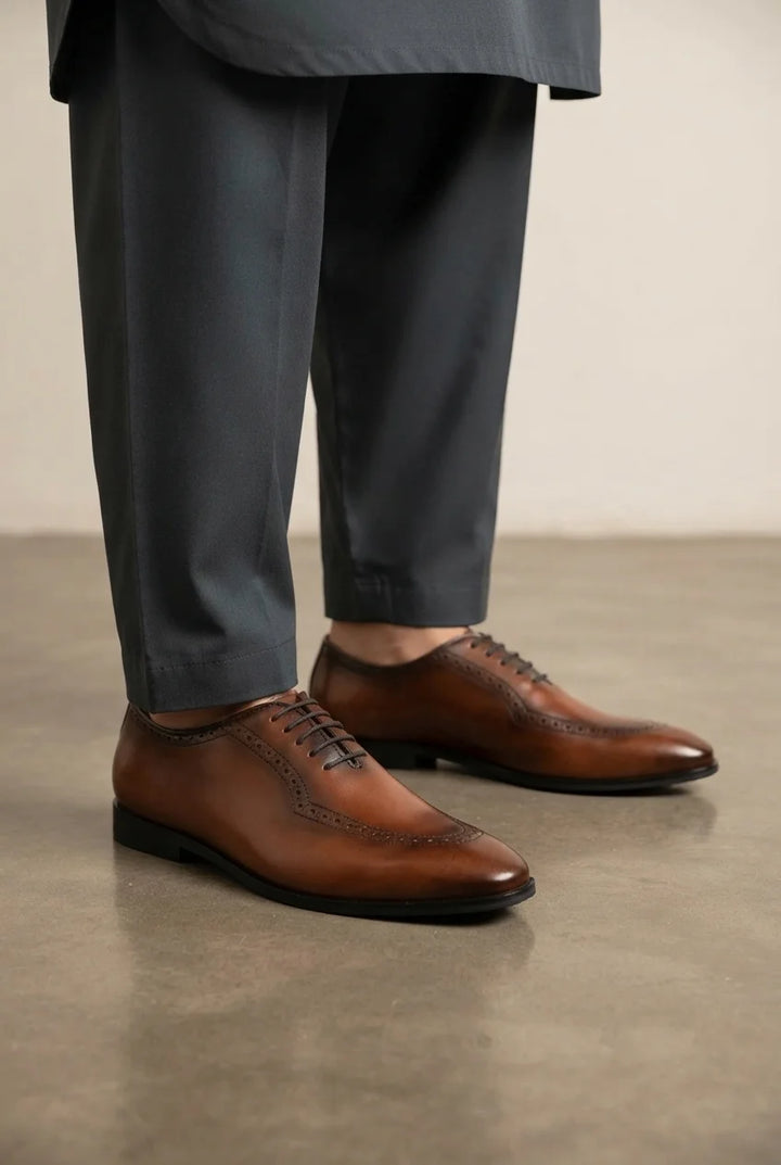 Brown Elegant Formal Leather Shoes