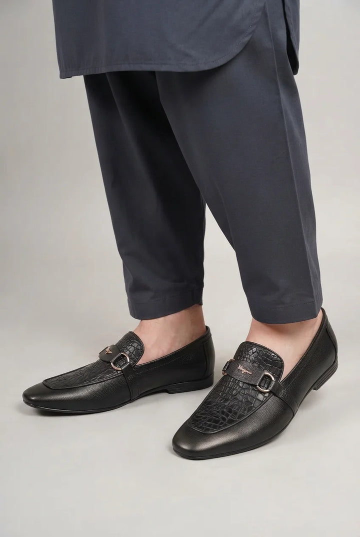 Black Minimalist Work Formal Leather Shoes