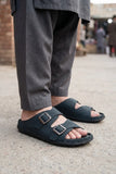 Stylish Nubuck Black Leather Slipper