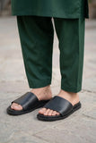 Premium Black Casual Leather Slipper