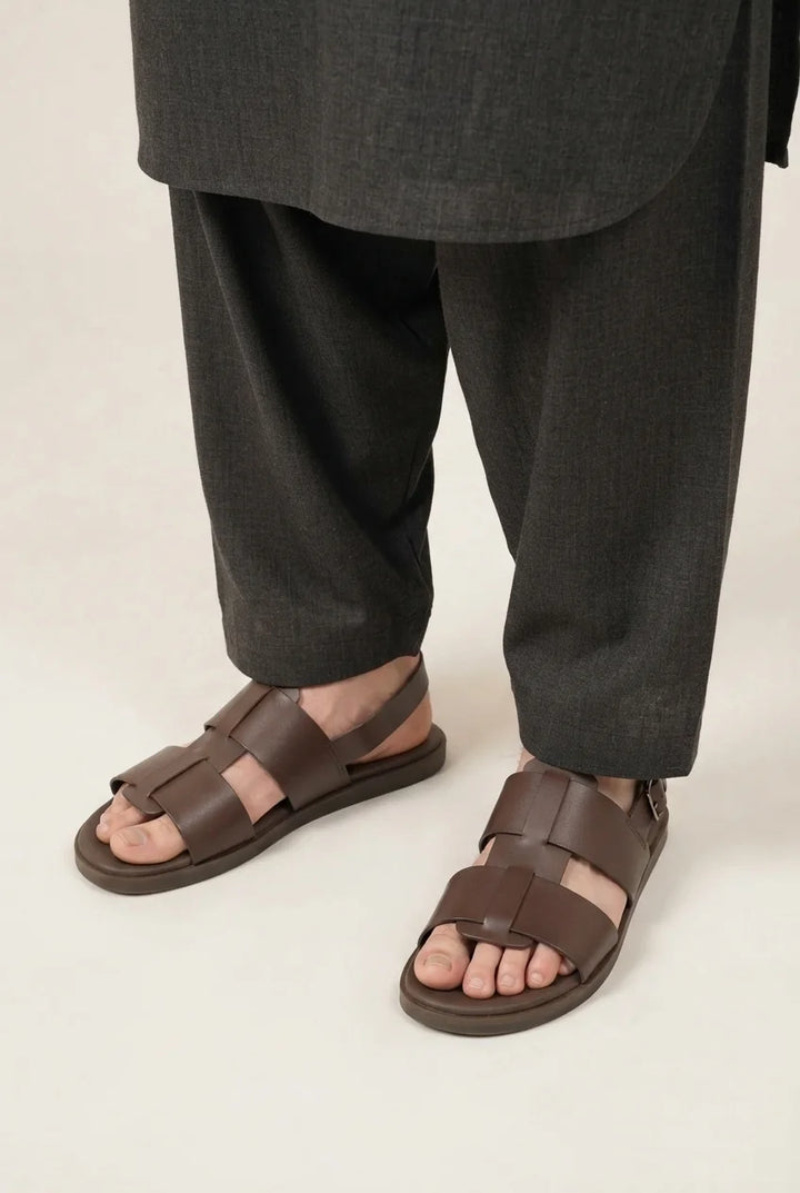 Classic Dark Brown Leather Sandal