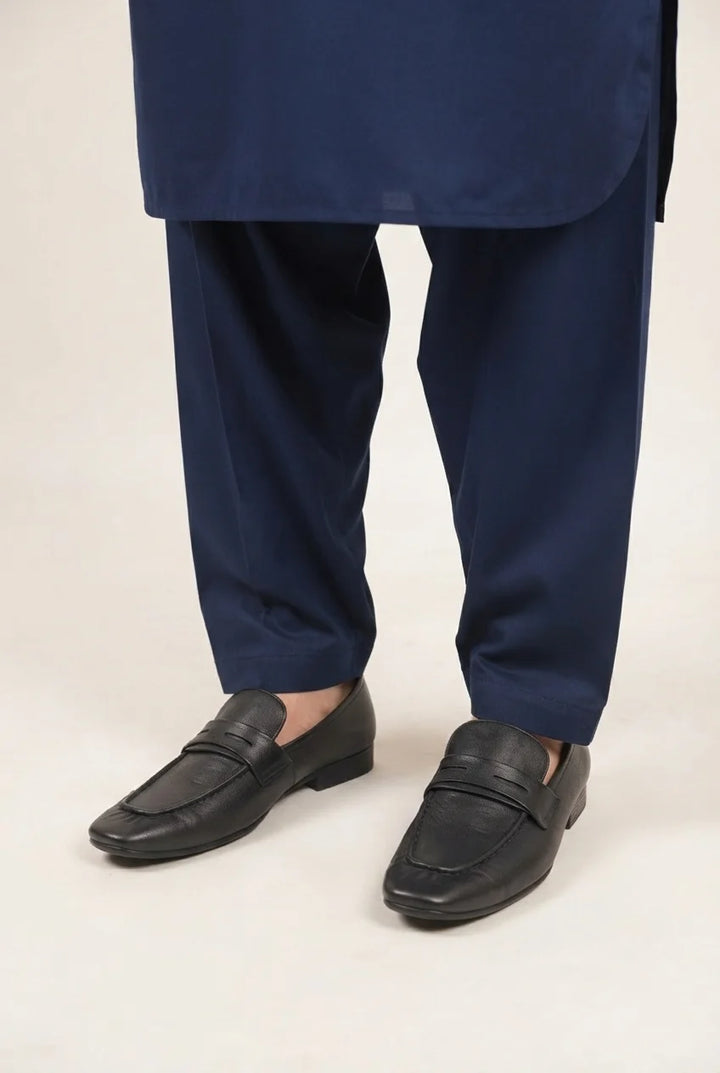 Black Contemporary Office Leather Shoes