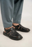 Elegant Black Comfort Leather Sandal