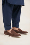 Brown Suede Leather Boat Loafer