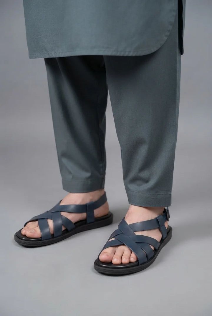 Premium LRD Navy Blue Leather Sandal