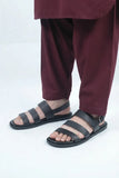 Black Leather Strap Sandal