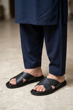 Modern Black Leather Slipper