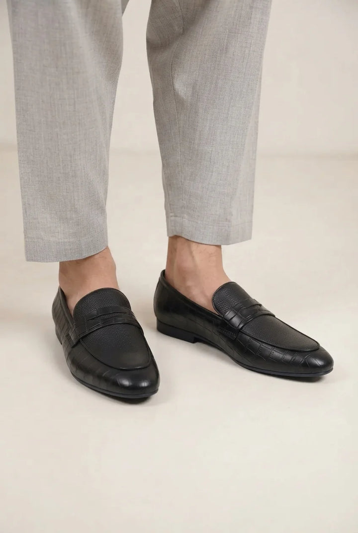 Black Premium Finish Dress Leather Shoes