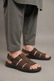 Stylish Nubuck Brown Leather Sandal