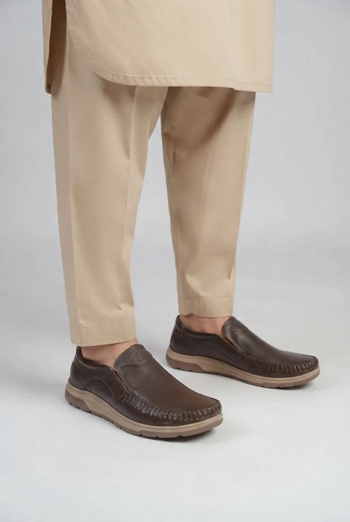 Brown Premium Medicated Casual Leather Shoes