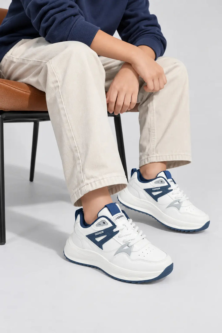 White/Black Trendy Jogger Sneakers