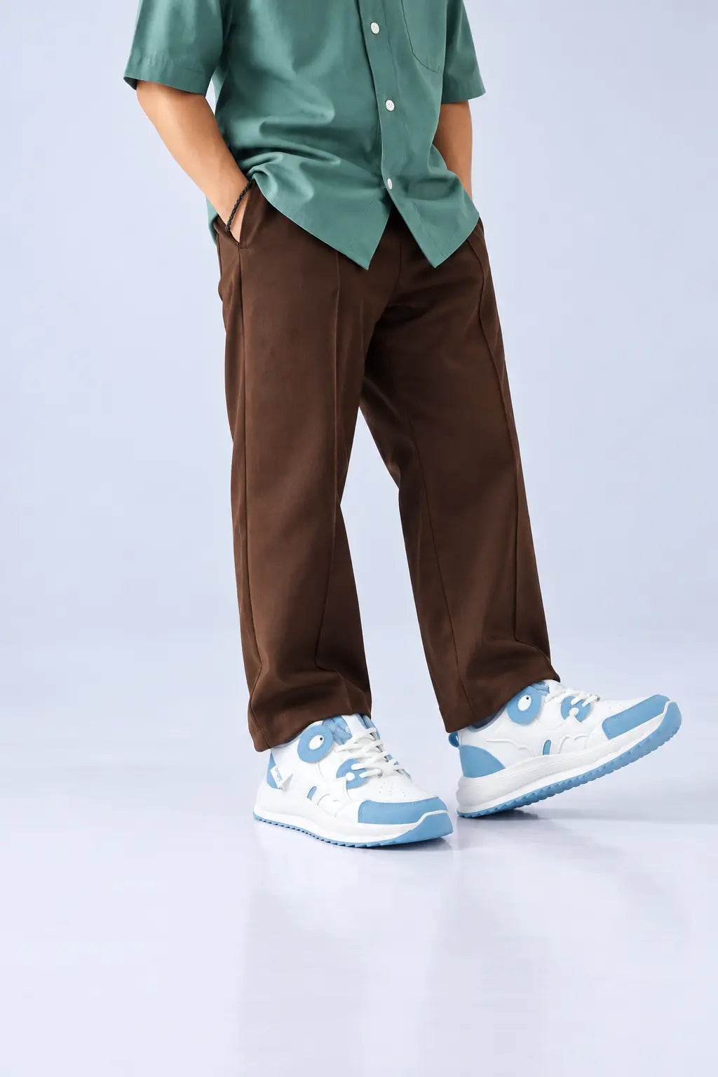 White/Blue Casual Sport Jogger Sneakers