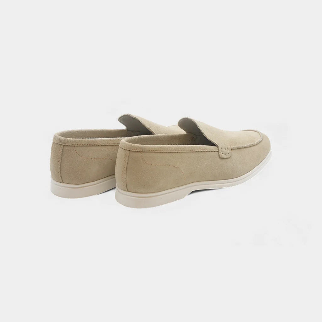 Elegant Beige Suede Leather Loafer