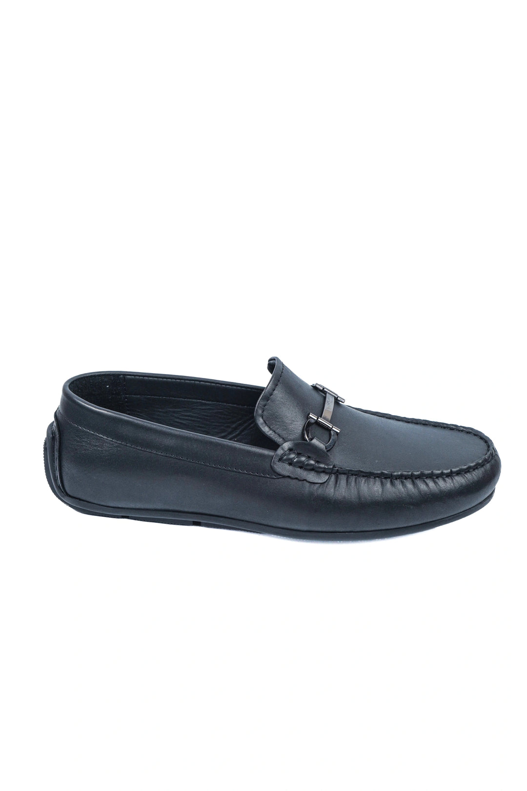Black Classic Leather Moccasin