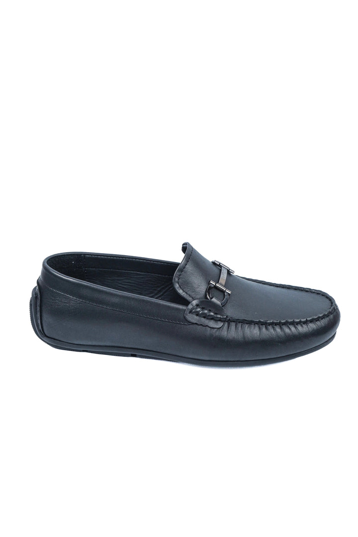 Black Classic Leather Moccasin
