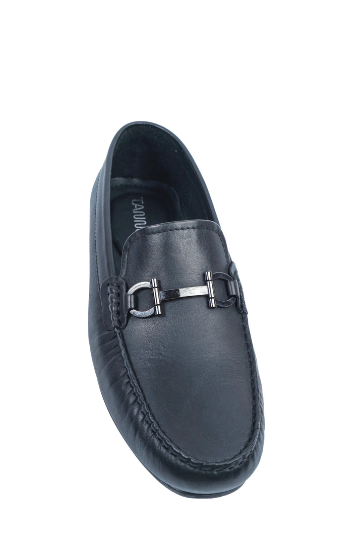 Black Classic Leather Moccasin