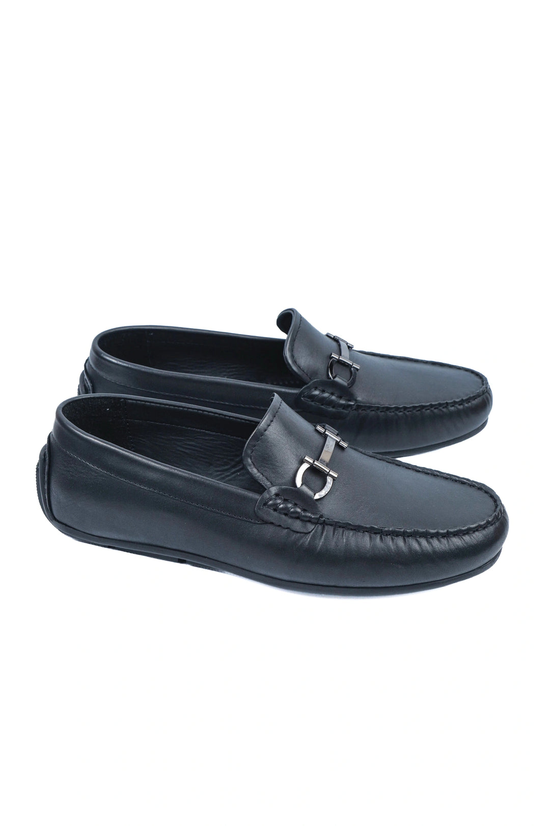 Black Classic Leather Moccasin