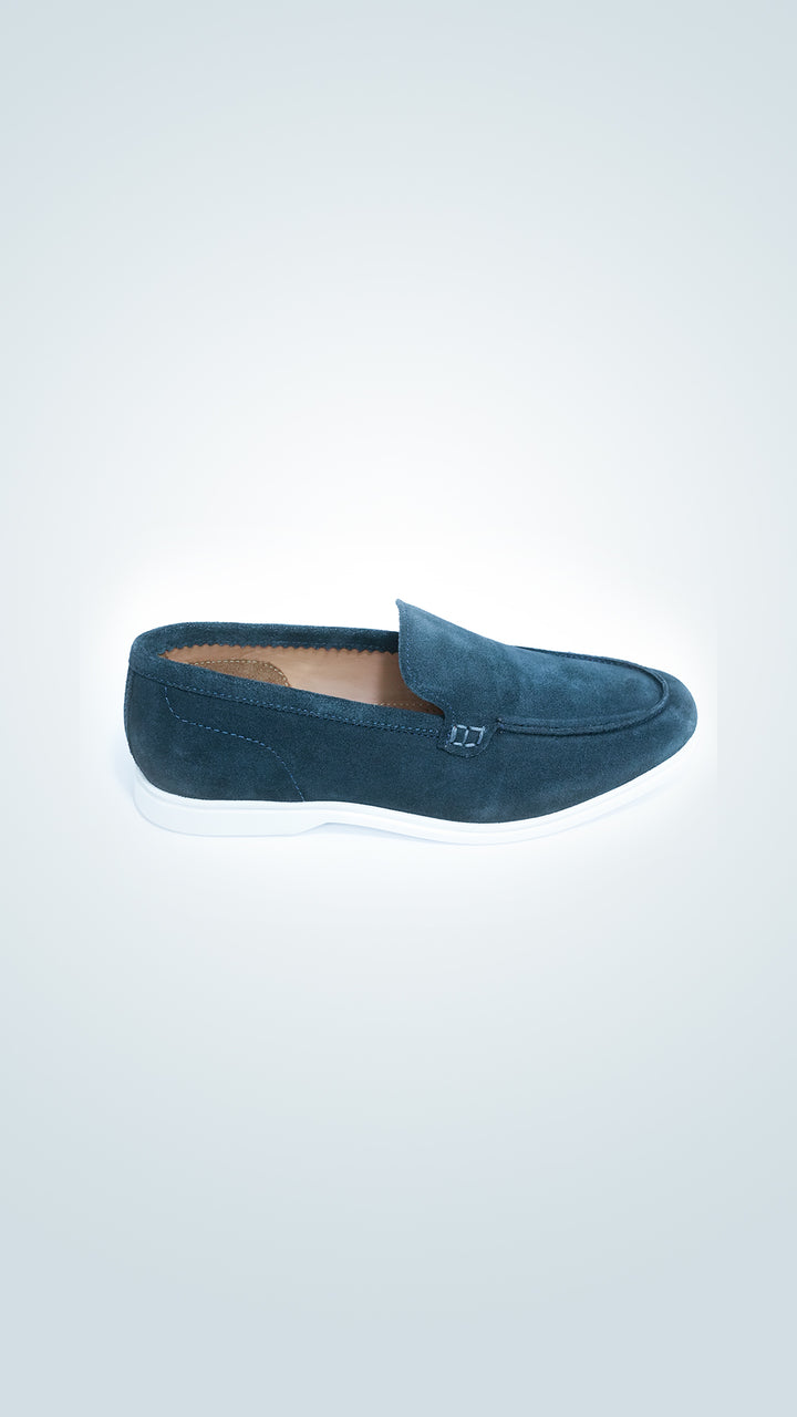 Navy Blue Suede Leather Loafer