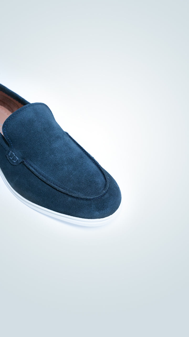 Navy Blue Suede Leather Loafer