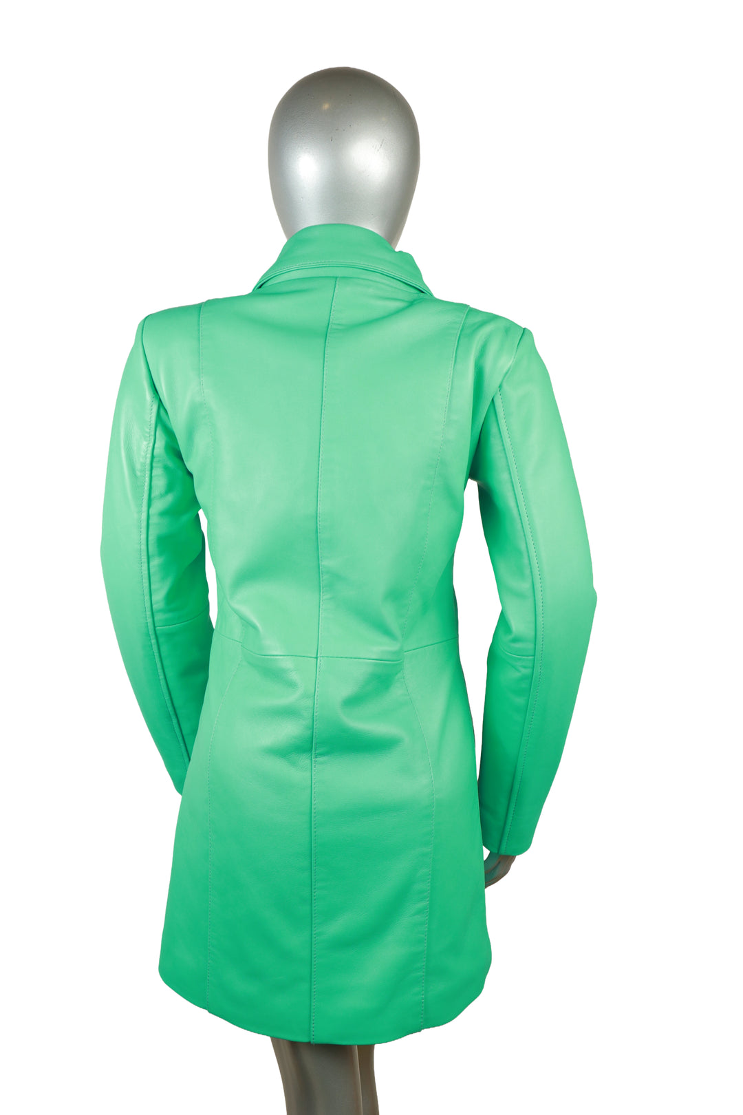 Ash Green Premium Long Leather Jacket