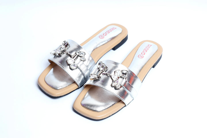 Elegant Silver Party Slipper