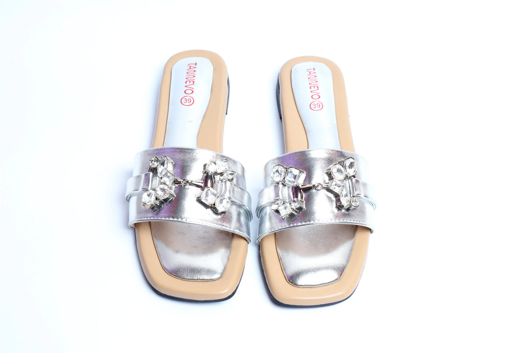 Elegant Silver Party Slipper
