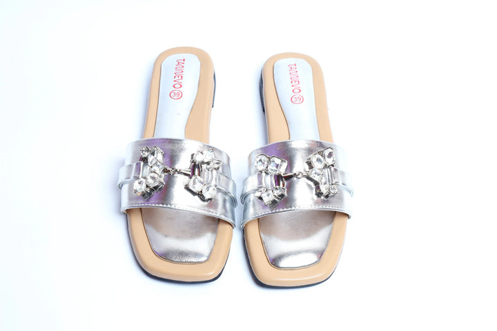 Elegant Silver Party Slipper