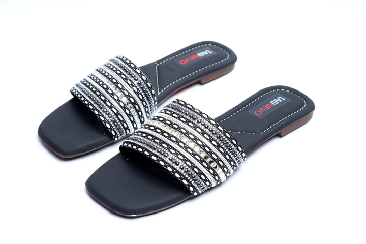 Modern Black Flat Slipper
