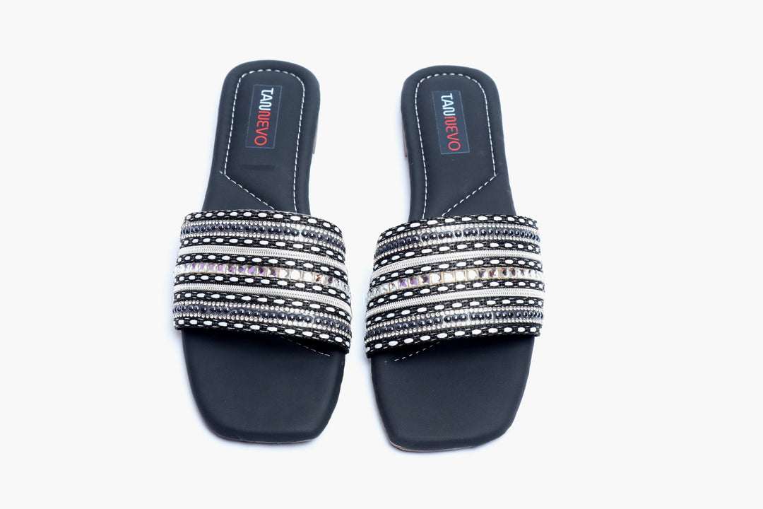 Modern Black Flat Slipper