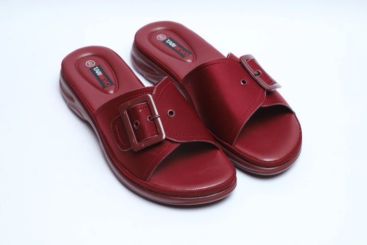 Maroon Classic PU Medicated Slipper