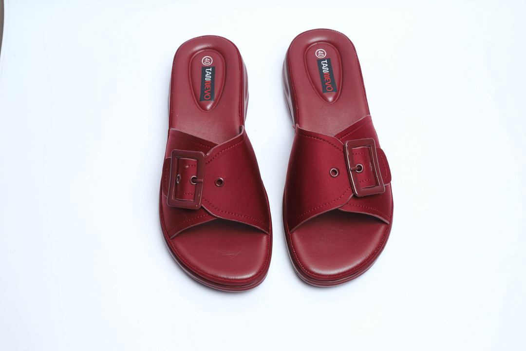 Maroon Classic PU Medicated Slipper