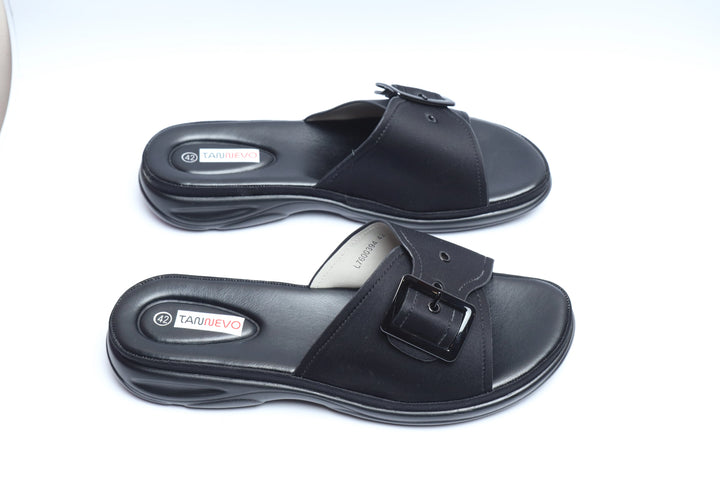 Black Classic PU Medicated Slipper
