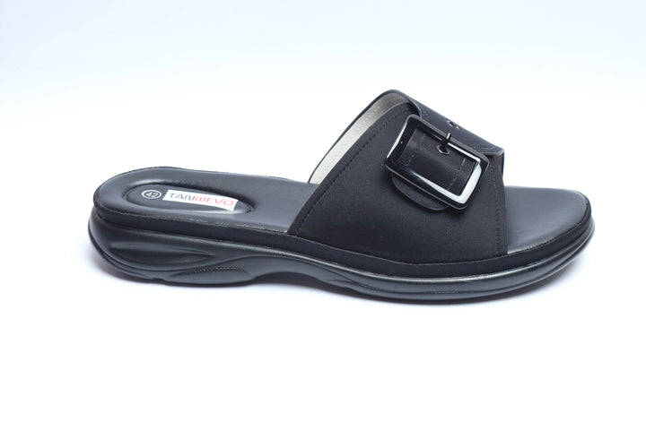 Black Classic PU Medicated Slipper