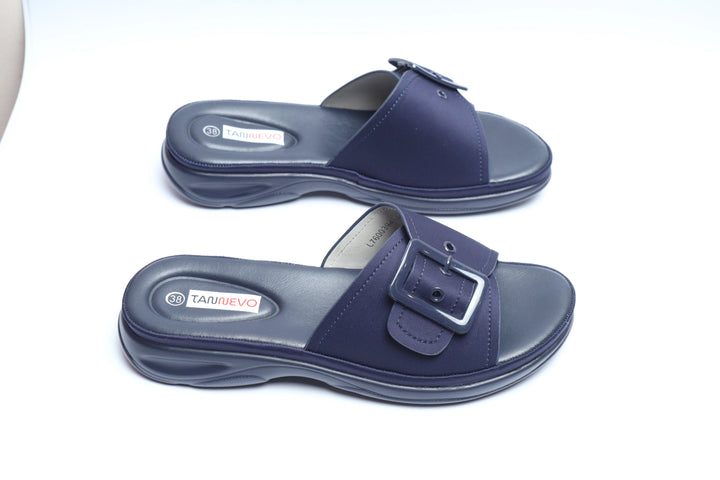Navy Classic PU Medicated Slipper
