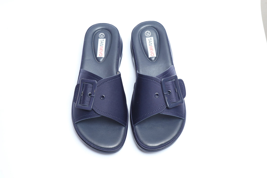 Navy Classic PU Medicated Slipper